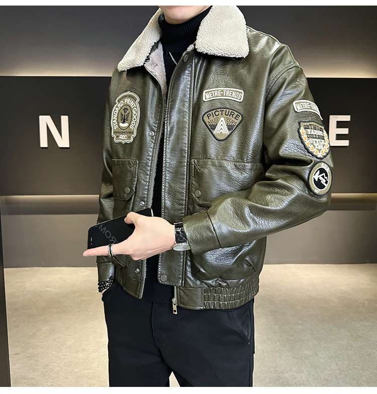 ワッペン付きシェルパボア襟 フライヤーズジャケット ミリタリージャケット