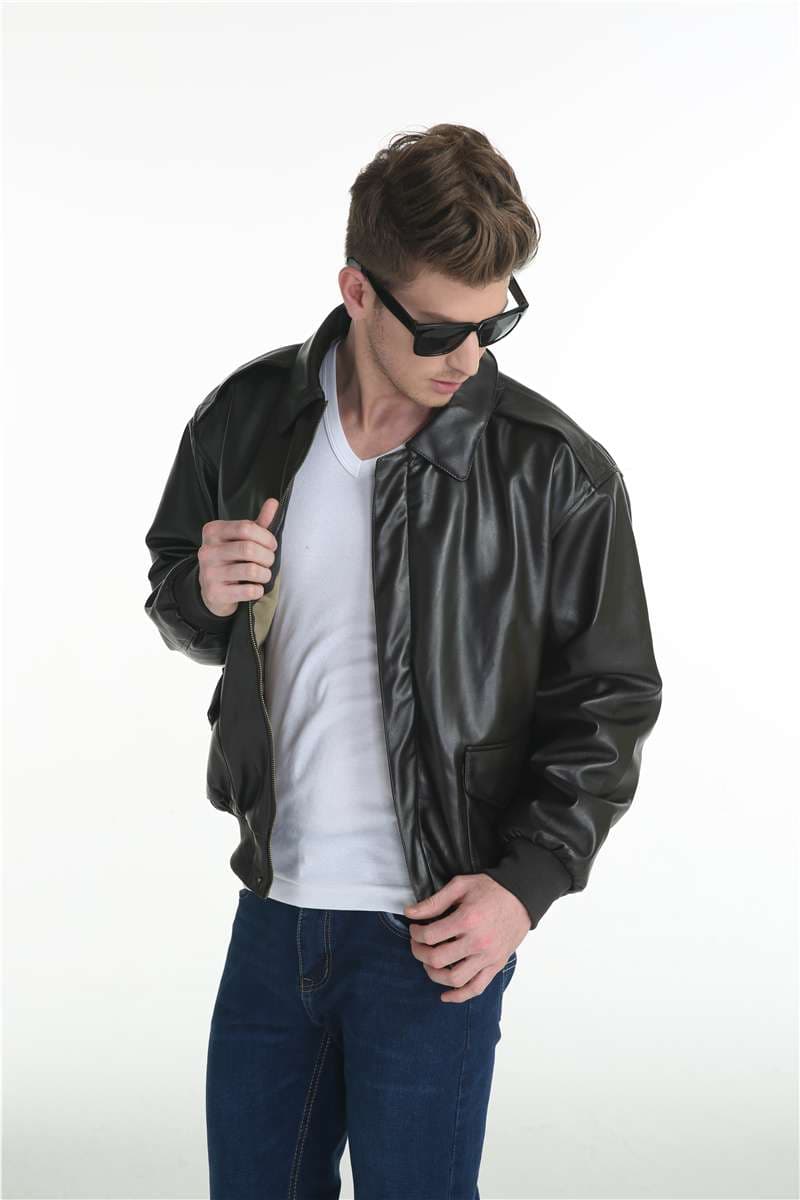 フライトジャケット ミリタリーレザーブルゾン A-2タイプ ミリタリージャケット