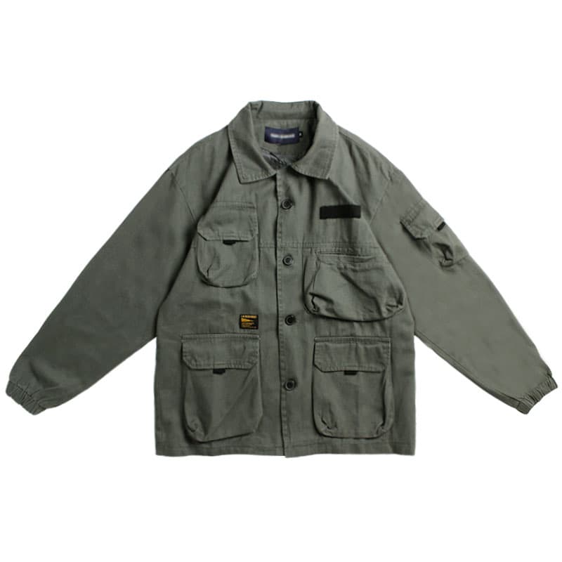 多機能ポケット付き戦闘服風作業ジャケット ミリタリージャケット 