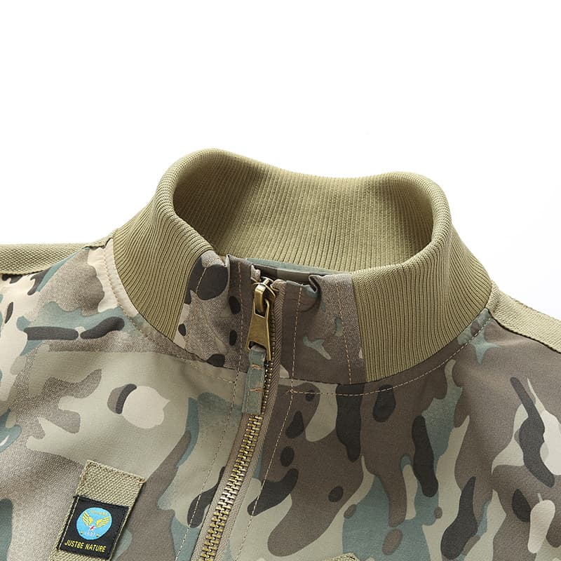 迷彩柄中綿入り防寒ミリタリーブルゾン ミリタリージャケット