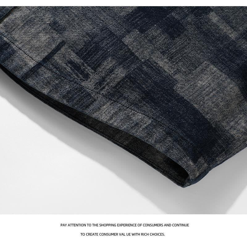 ミリタリージャケット 抽象パターン切替オーバーサイズシャツジャケット