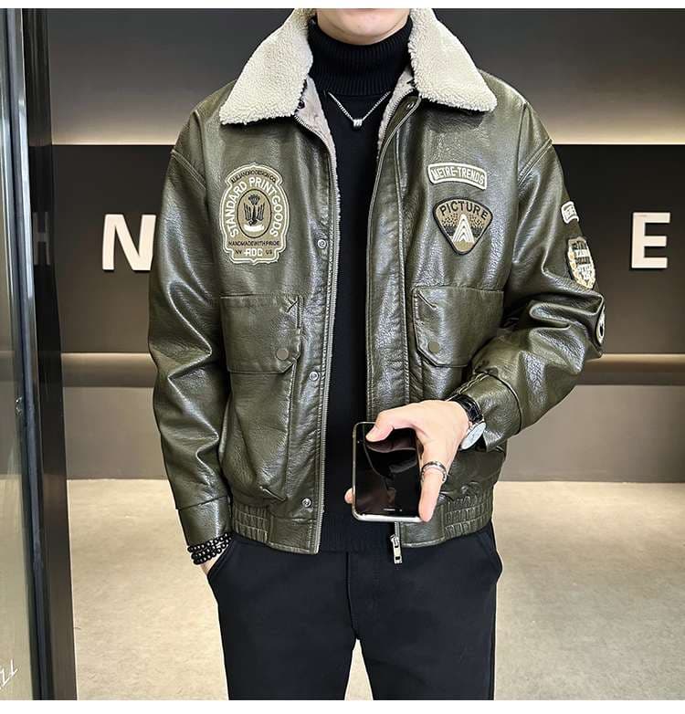 ワッペン付きシェルパボア襟 フライヤーズジャケット ミリタリージャケット