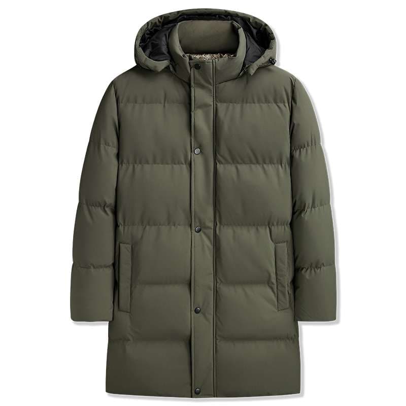 長め丈 中綿入り フード付きコート ミリタリージャケット