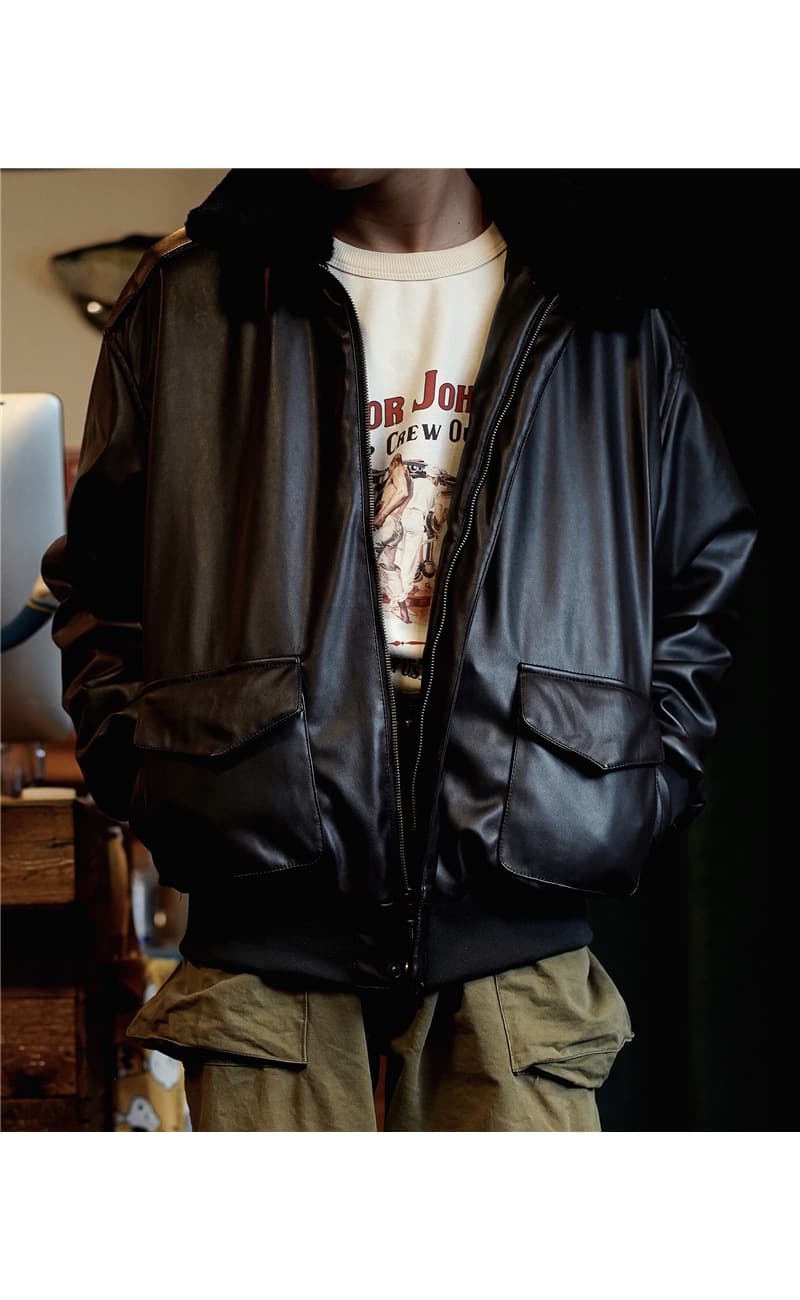 ミリタリージャケット クラシック飛行隊レザージャケット