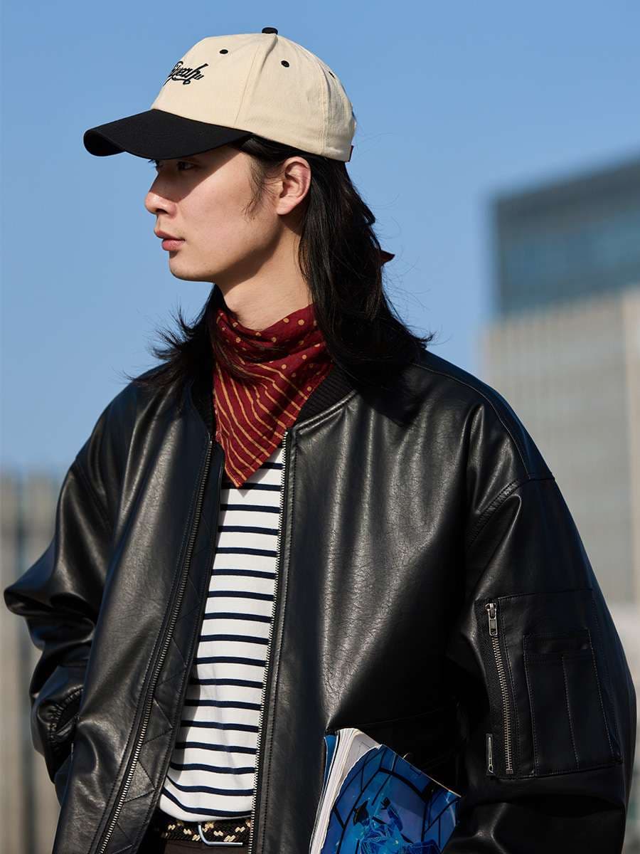 リブラインフライトレザージャケット ミリタリージャケット