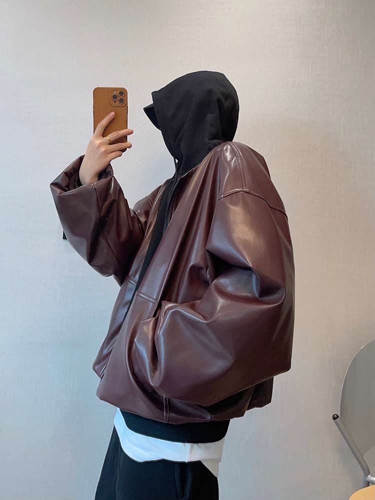 オーバーサイズ レザージャケット ミリタリージャケット