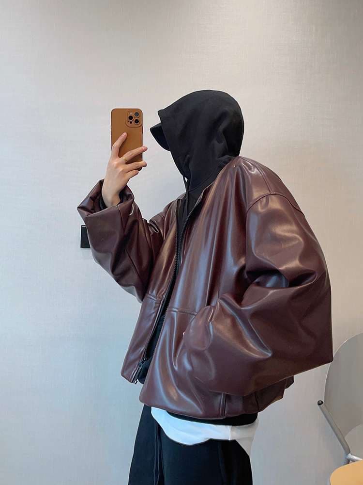 オーバーサイズ レザージャケット ミリタリージャケット