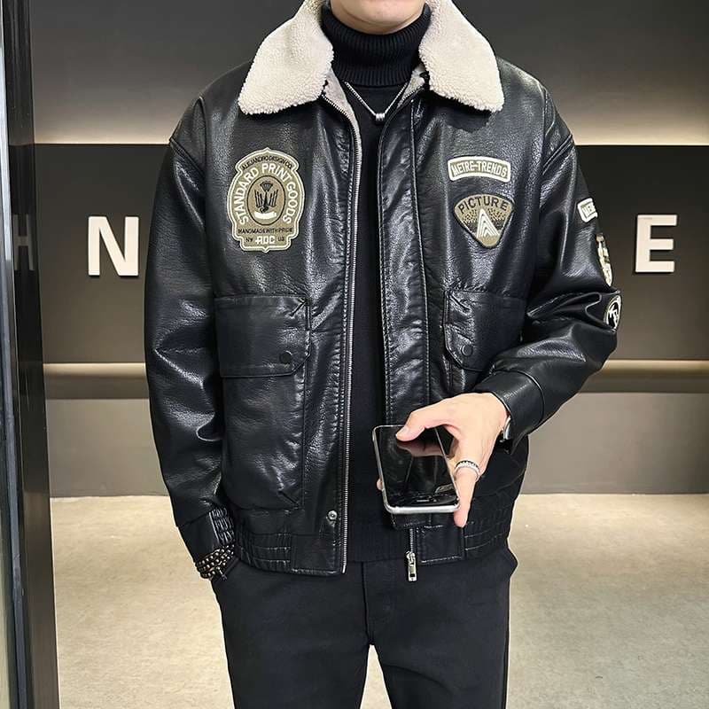 ワッペン付きシェルパボア襟 フライヤーズジャケット ミリタリージャケット