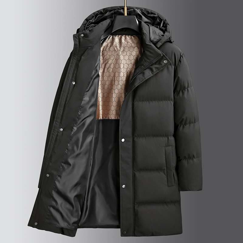 長め丈 中綿入り フード付きコート ミリタリージャケット