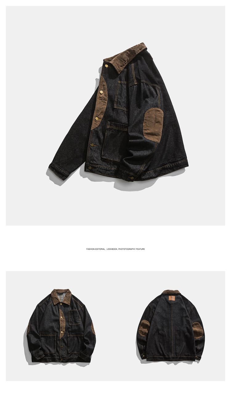 切替デニム軍装ジャケット ミリタリージャケット 