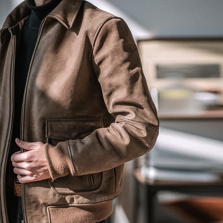 ミリタリージャケット 上質革素材 ミリタリー フライトジャケット