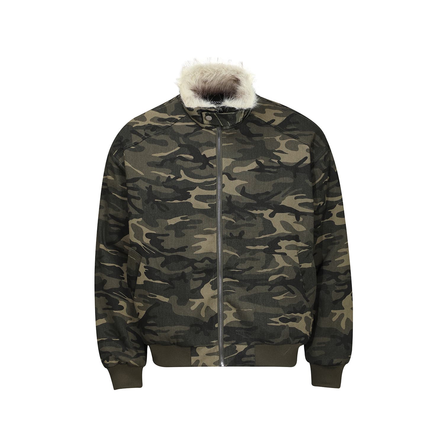 ボアファー付き迷彩柄フライトジャケット ミリタリージャケット