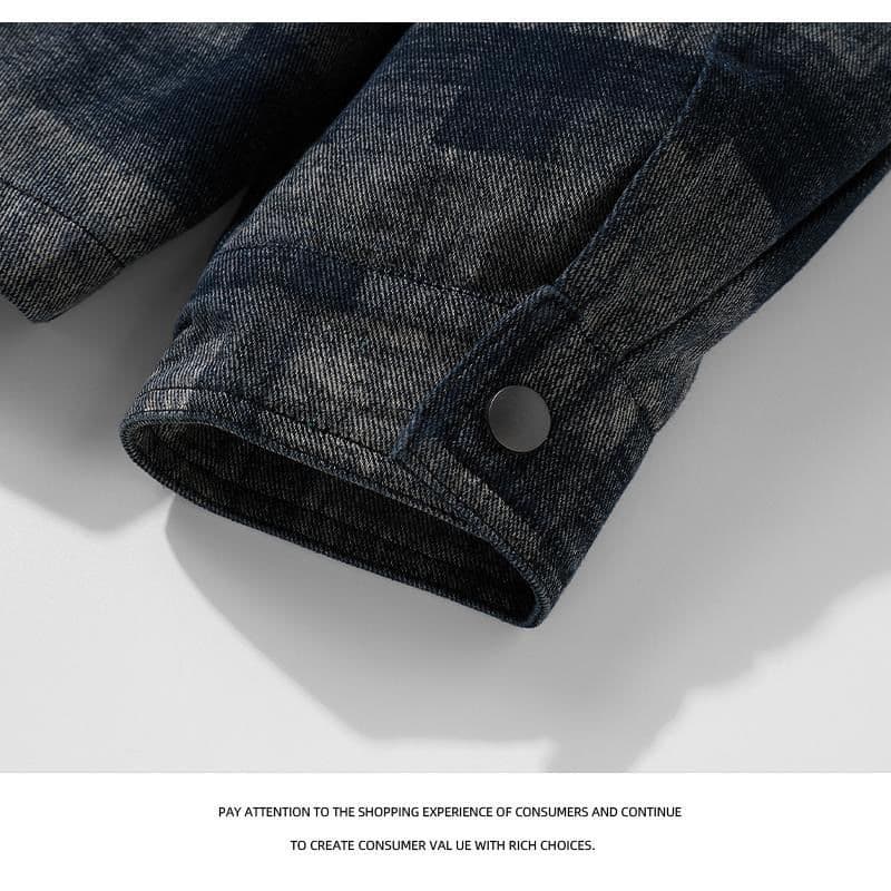 ミリタリージャケット 抽象パターン切替オーバーサイズシャツジャケット