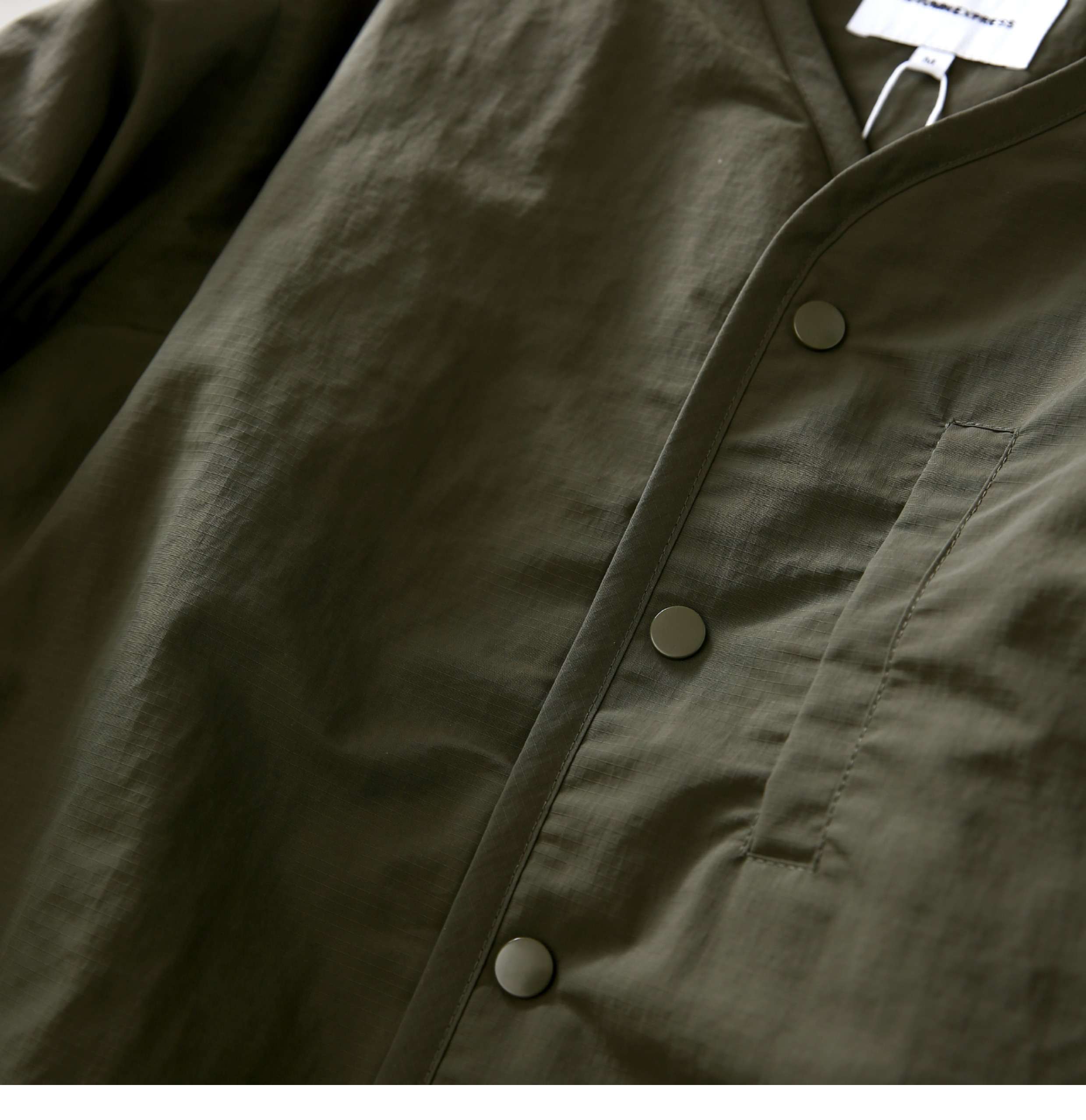 軍服調 中綿入りノーカラージャケット ミリタリージャケット