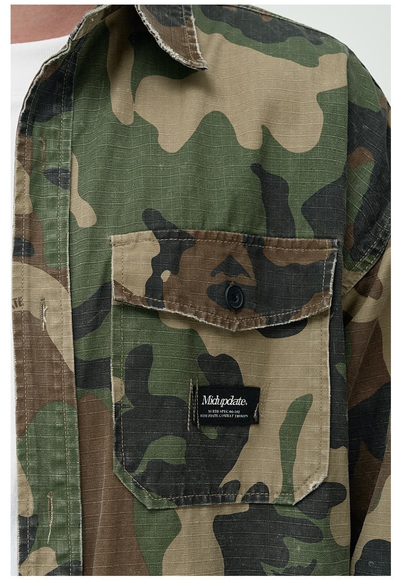 迷彩ワークジャケット 戦闘服風 ミリタリージャケット