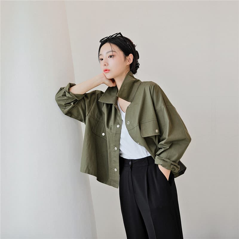 ゆったりシルエットミリタリーシャツジャケット ミリタリージャケット