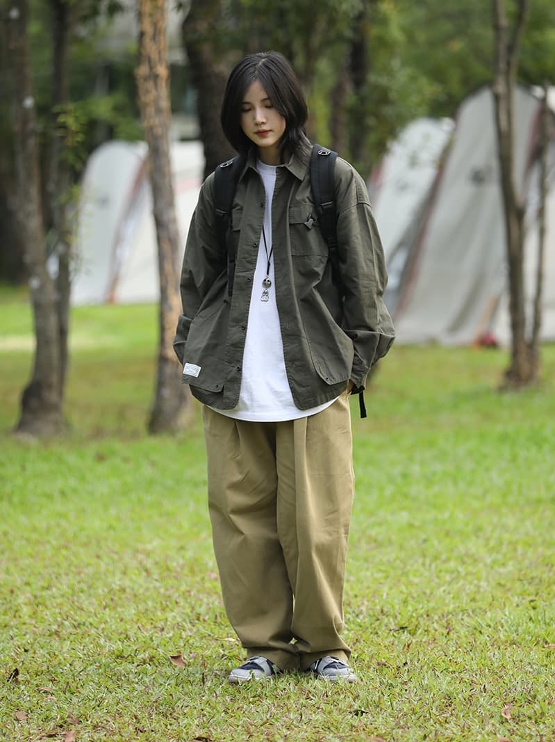 ゆったりシルエットワークシャツ ミリタリージャケット