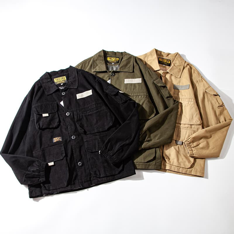 多機能ポケット付き戦闘服風ワークジャケット ミリタリージャケット