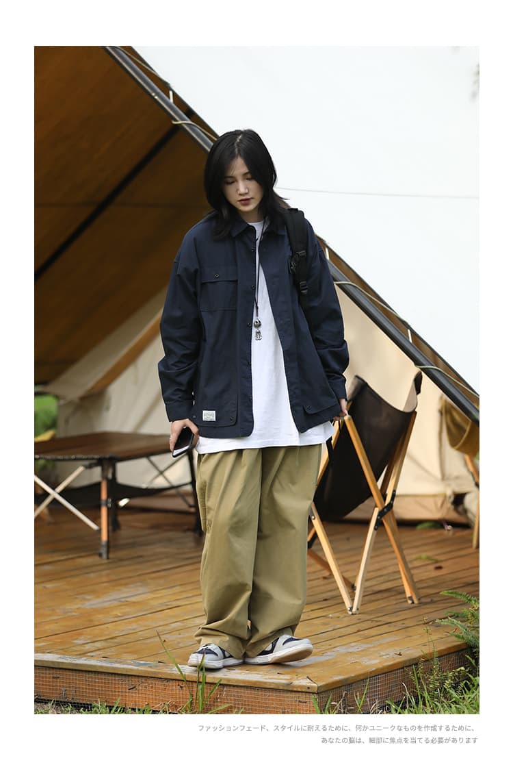 ゆったりシルエットワークシャツ ミリタリージャケット